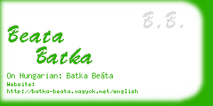 beata batka business card